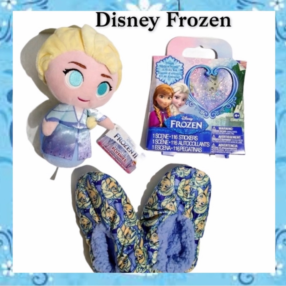 Disney Frozen Elsa Doll Girl Slippers Sticker Set